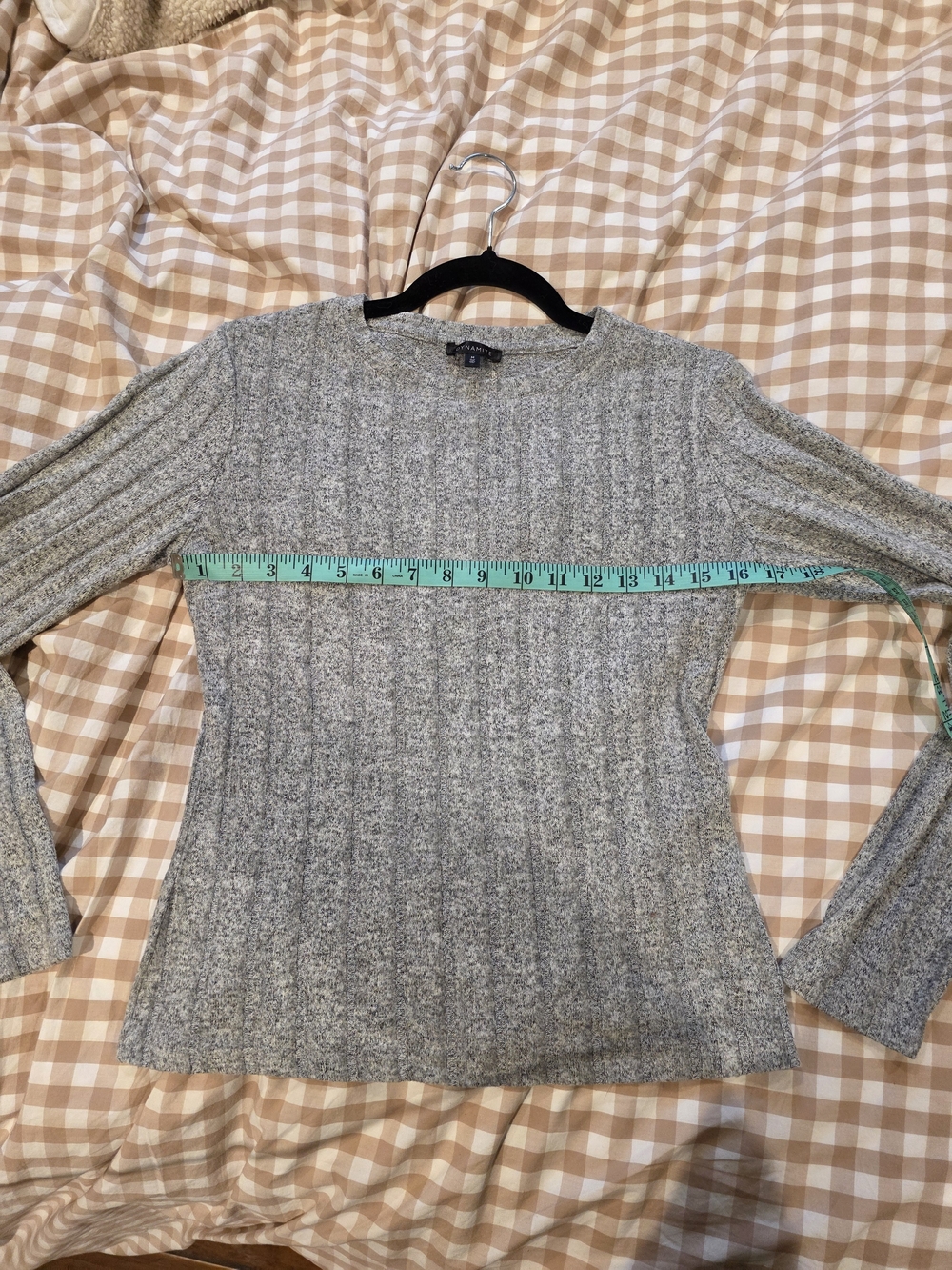 Long-Sleeve Ribbed Top - Gray - Picture 3 of 3